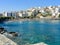 Beach resort and Mirabello bay Agios Nikolaos Crete.