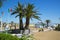 The beach at the resort of Rimini, Italy