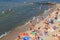 Beach rest in the summer on the bank of the Baltic Sea