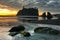 Beach Rock sunset in Olympic National Park