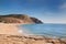 The beach on the rocky coast.