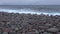 On the beach round stones. Barents sea coast. Teriberka, Russia