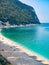 Beach of San Michele in Sirolo, mount Conero, Italy.