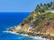 Beach sand blue turquoise water waves panorama Carrizalillo Puerto Escondido