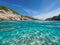 Beach with sand underwater Mediterranean sea Spain
