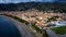 The beach of Sapri at the Italian west coast - aerial view