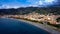 The beach of Sapri at the Italian west coast - aerial view