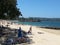 Beach scene at Balmoral, one of the many harbour beaches in Sydney Harbour, NSW, Australia