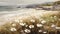 Beach Scene With White Flowers In Scarlett Hooft Graafland Style