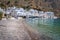 Beach of the scenic village of Loutro in Crete Greece