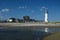 Beach by Scituate Harbor Lighthouse in Massachusetts