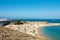 Beach and sea in Antibes city, France