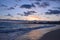 Beach and sea in the evening