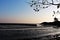 Beach and sea and sand with blue sky