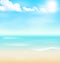 Beach seaside sea shore clouds. Summer vacation background