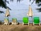 Beach seat on the beach wallpaper