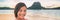 Beach selfie Tropical cruise vacation smiling Asian woman smiling taking photo on Bora bora island paradise, summer