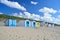 Beach sheds on the beach of Texel in Netherlands