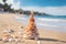 Beach shell environment Christmas tree made of seashells