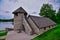 Beach shelter at backbone state park in iowa