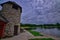 Beach shelter tower at backbone state park in iowa