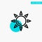 Beach, Shinning, Sun turquoise highlight circle point Vector icon