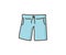 Beach shorts summer fashion clothing for men. Vector hand drawn doodle illustration icon.