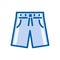 Beach shorts thin outline icon. Vector simple illustration.