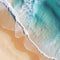 Beach shot drone turquoise water aerial shot wave