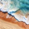 Beach shot drone turquoise water aerial shot wave