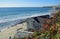 Beach side home overlooking Cleo Street Beach in Laguna Beach, California.