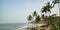 Beach side sorrunded with coconut trees