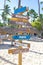 Beach signs in Punta Cana a popular destination in Dominican Republic