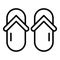 Beach slippers icon, outline style