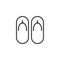 Beach slippers line icon