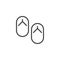 Beach slippers outline icon