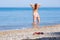 Beach still life from tinted sunglasses and bikini top