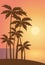 Beach summer with trees lanscape sea scenery sunset scenery