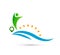 Beach sun ray water wave people union celebration new concept symbol