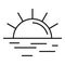 Beach sun rise icon, outline style