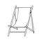 Beach sunchair isolated in black and white