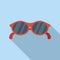 Beach sunglasses icon flat vector. Safety insurance