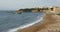 Beach at sunset at Biarritz, France