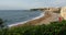 Beach at sunset at Biarritz, France