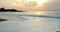 Beach at sunset of Biarritz, France