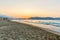 Beach on sunset in village Kavros in Crete island, Greece. Magical turquoise waters, lagoons.