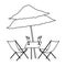 Beach table with cocktails icon, outline style