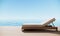 Beach Terrace Modern Luxury Villa Hotel with Beach Chair, Sea and Sky view, 3D Rendering