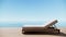 Beach Terrace Modern Luxury Villa Hotel with Beach Chair, Sea and Sky view, video ultra HD 4K, 3d animation
