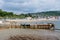 Beach and town view, Lyme Regis, UK.